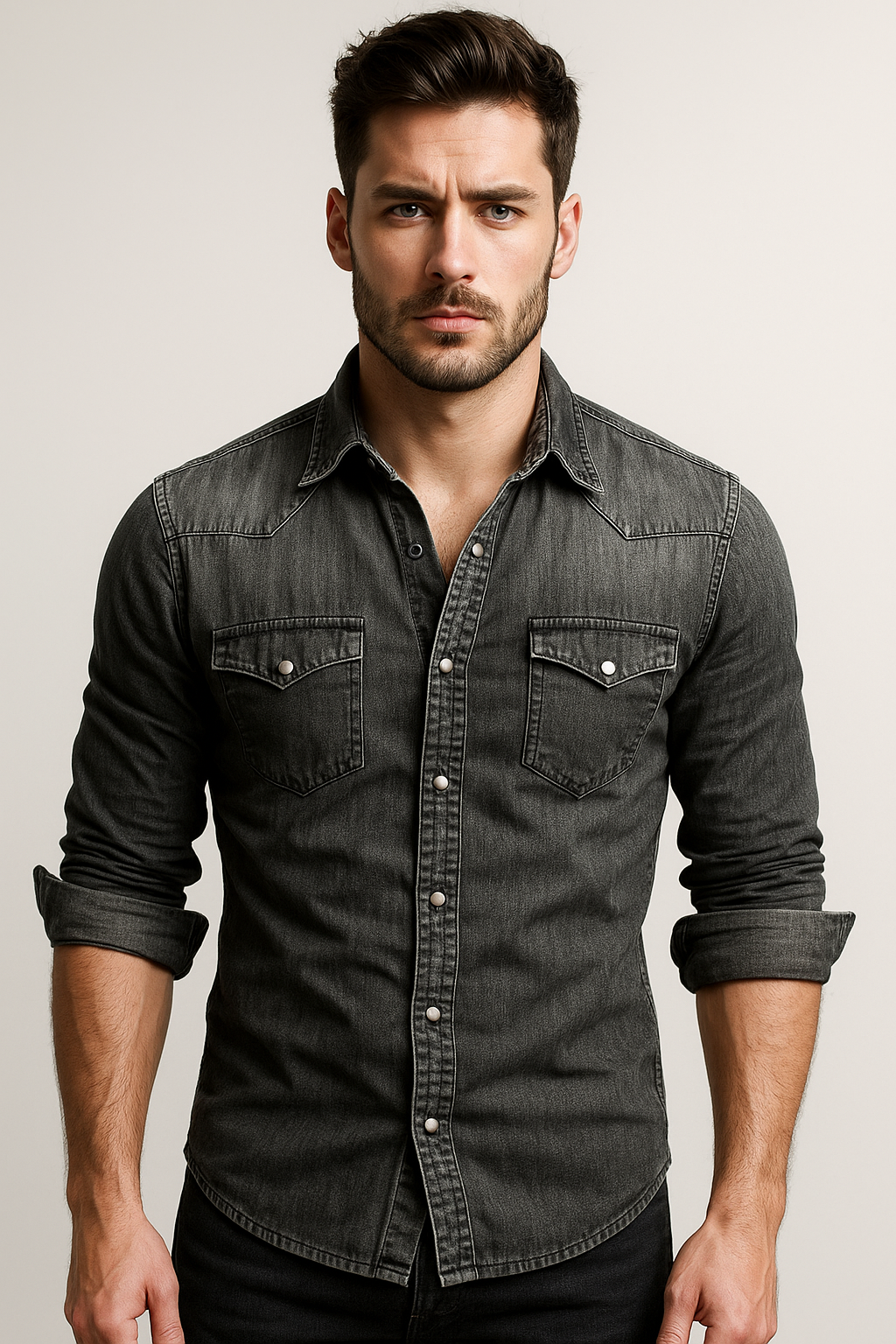 Men's Denim Shirt Relaxed Fit Classic Everyday Wear