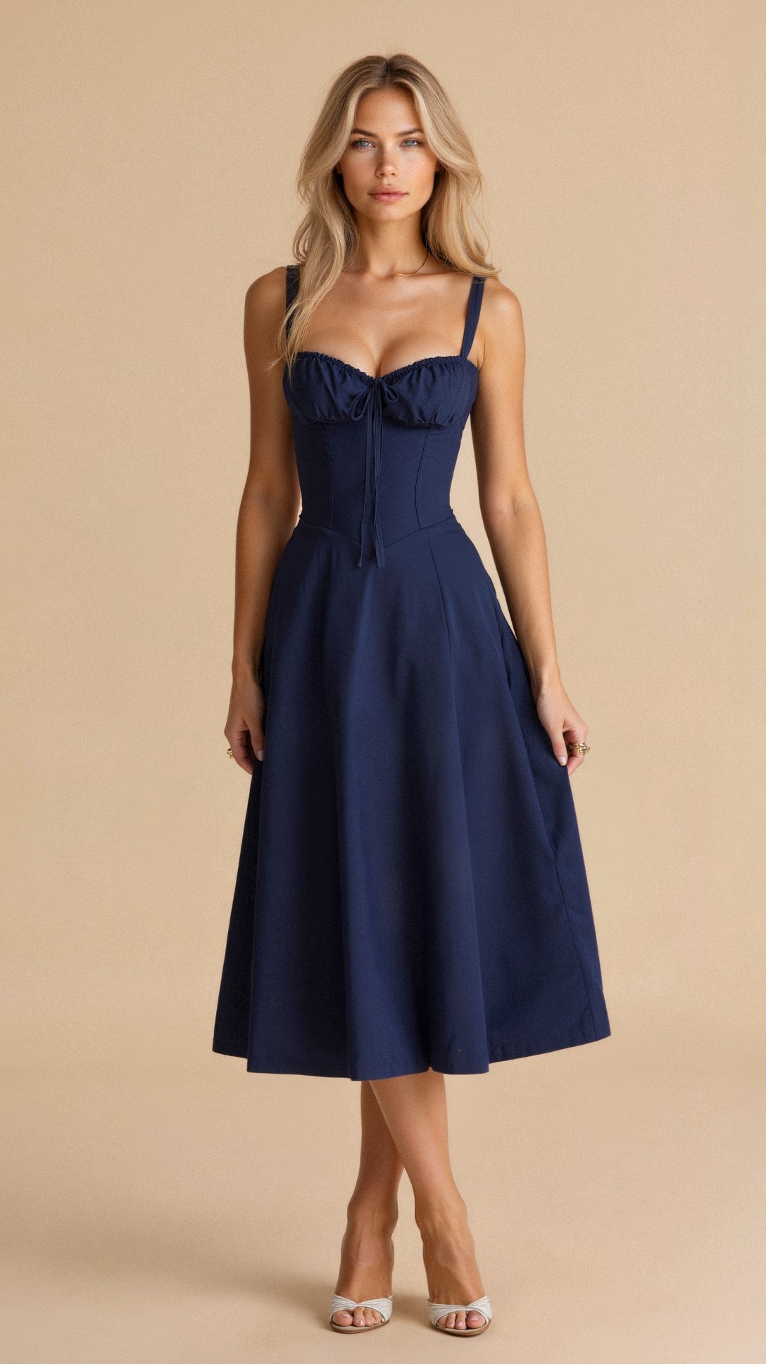 Women’s Elegant Midi Dress Soft Comfortable Fit