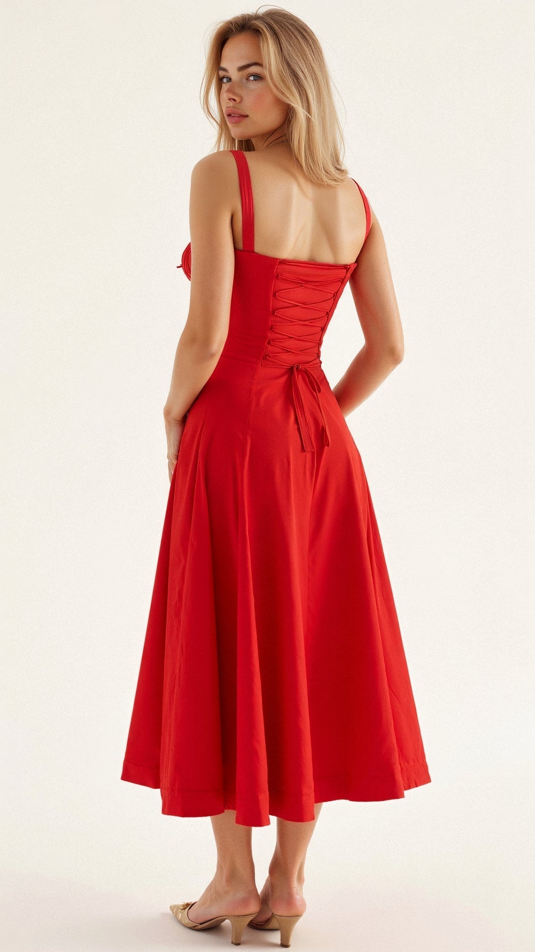 Women’s Elegant Midi Dress Soft Comfortable Fit