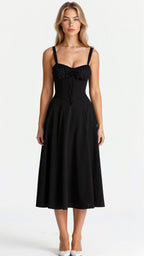 Women’s Elegant Midi Dress Soft Comfortable Fit