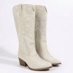 Suede Cowgirl Boots | Women's Block Heel Western Footwear