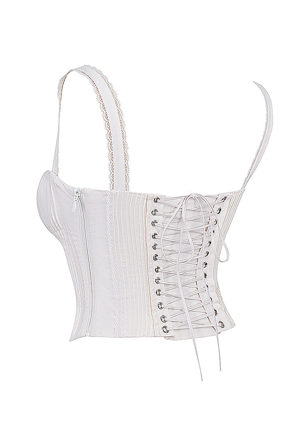Women's Elegant Lace Corset Top Laced Bustier Shirt