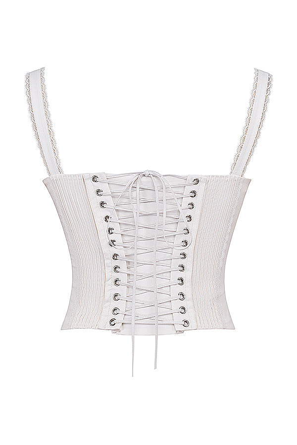 Women's Elegant Lace Corset Top Laced Bustier Shirt