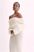 Women’s Knit Off Shoulder Dress Elegant Summer Fit