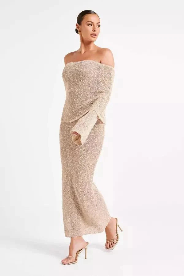 Women’s Knit Off Shoulder Dress Elegant Summer Fit