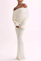 Women’s Knit Off Shoulder Dress Elegant Summer Fit