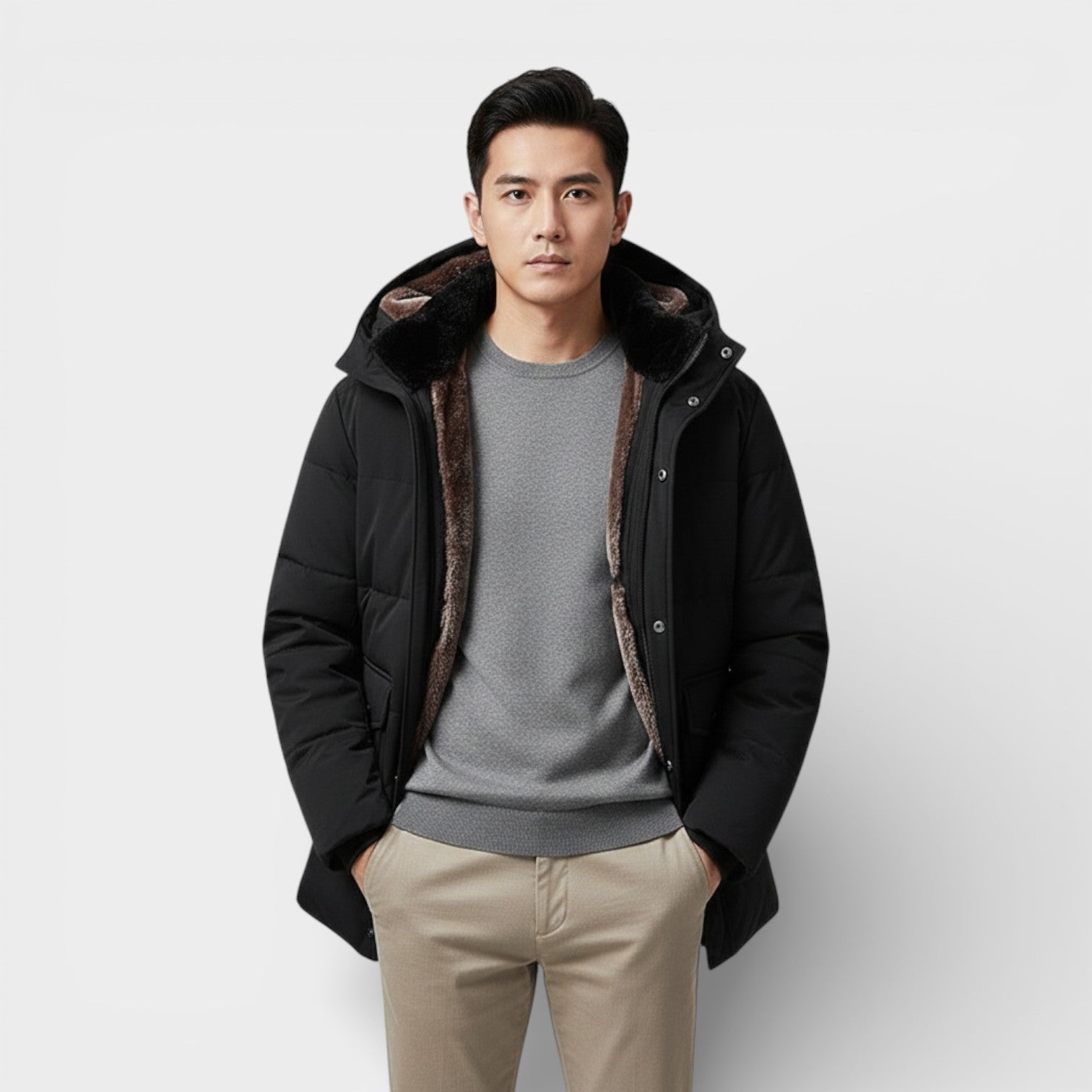 Outdoor Jacket Men’s Fleece-Lined Thermal Cold Weather Layer