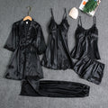 Women's Satin Pajama Set Soft Five Piece Sleepwear