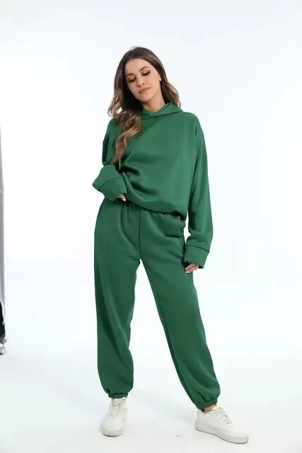 Women’s Tracksuit Set Relaxed Hoodie Joggers Comfort Fit